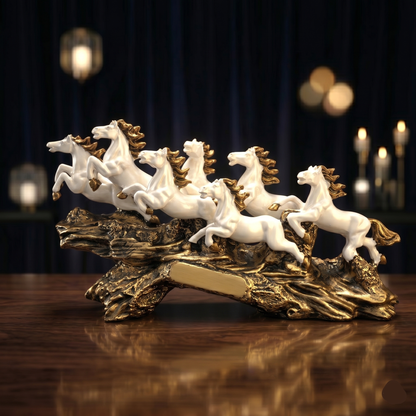 Luxury Golden Running Horses Statue