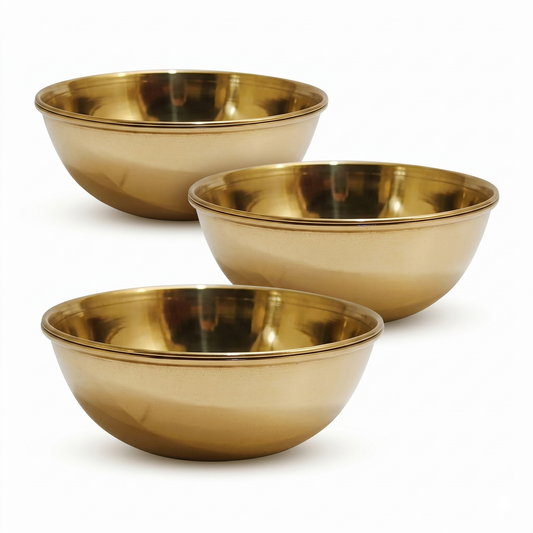 Pure Polished Brass Bowl Set of 3
