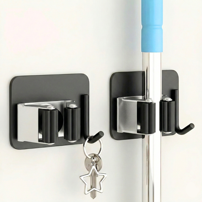 Stainless Steel Broom Holder (Pack of 2)