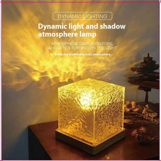 Dynamic Light And Shadow Ambience Light Rotating Water Wave Lamp