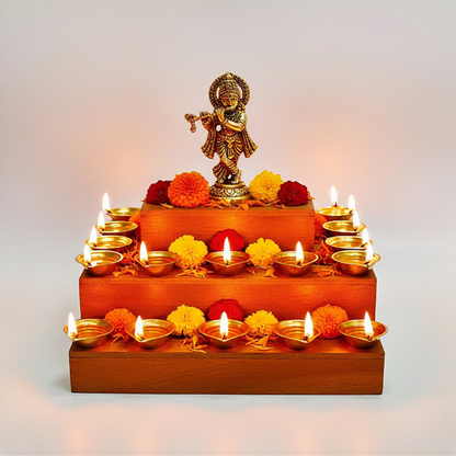 Pure Brass Kuber Diya Set of 6