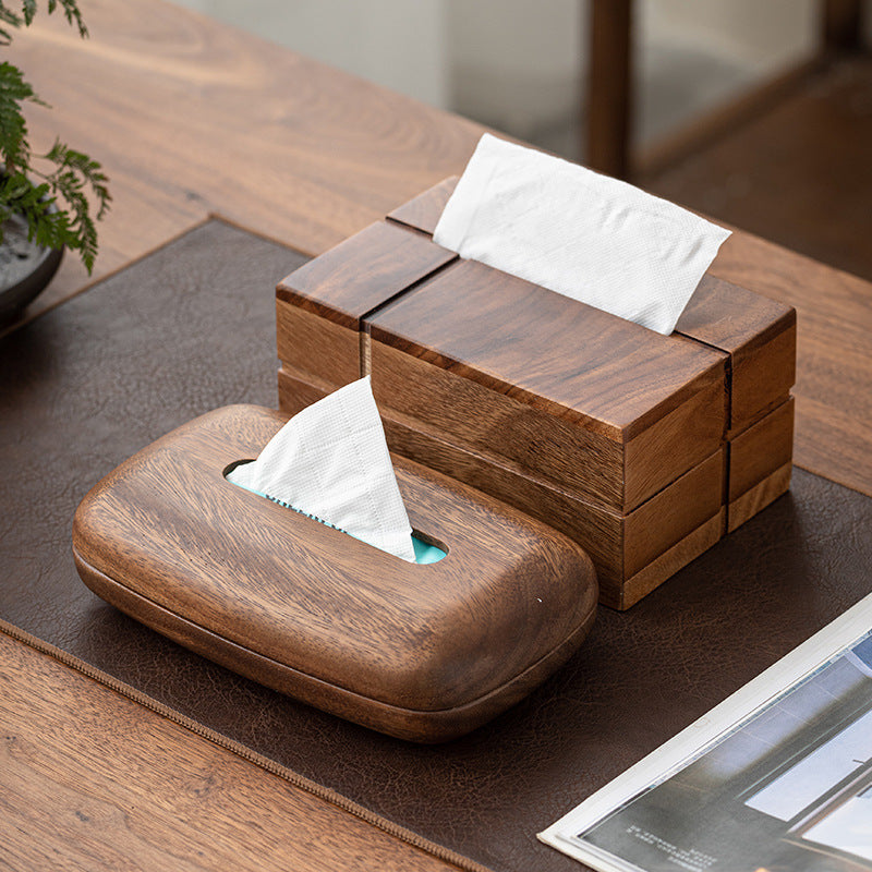Walnut Tissue Box Living Room Chinese-style Napkin Holder