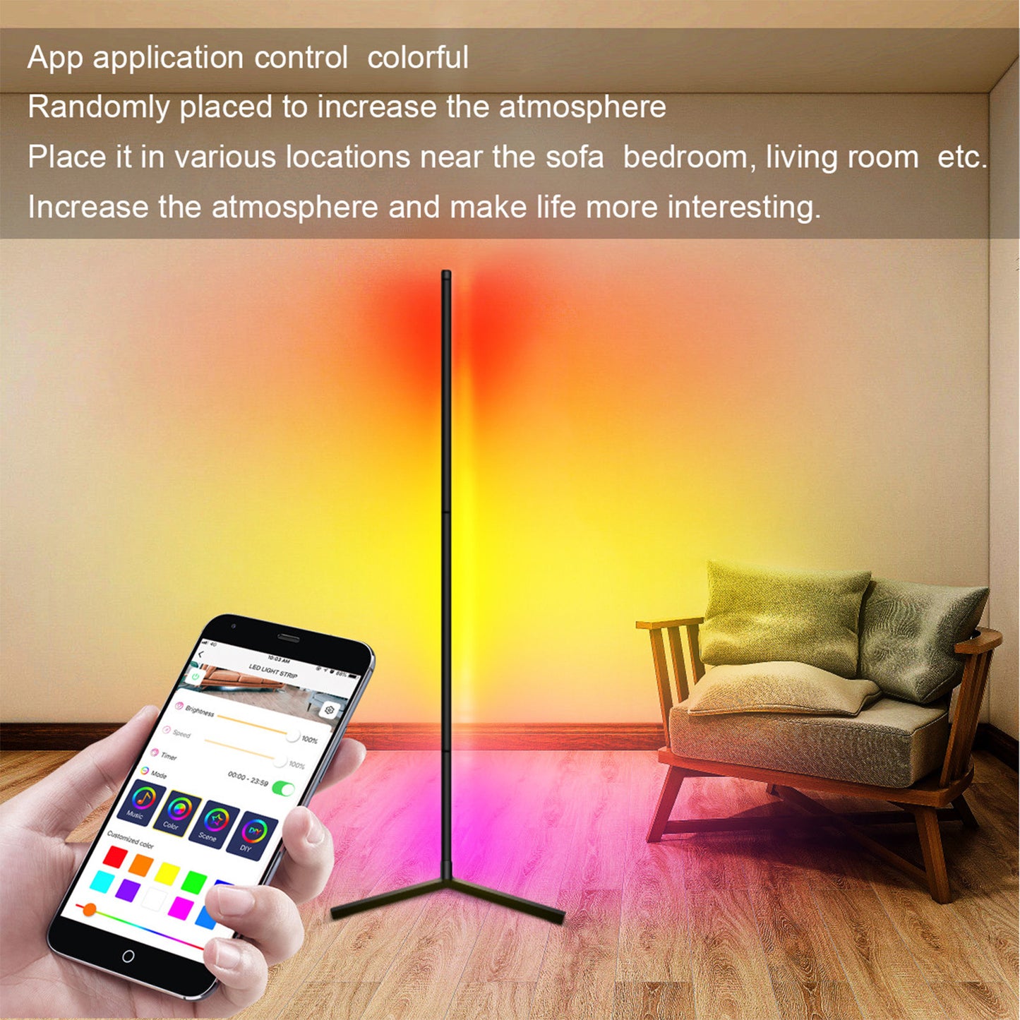 Led Colorful Floor Ambience Light Bluetooth RGB