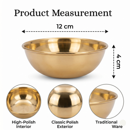 Pure Polished Brass Bowl Set of 3