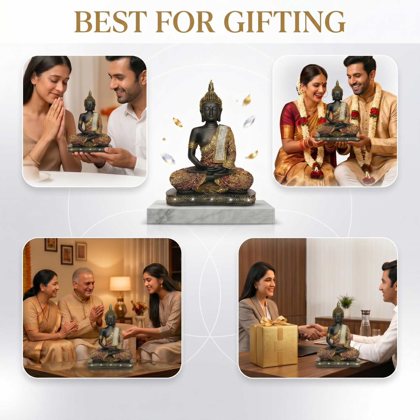 Meditating Buddha Idol (24cm)