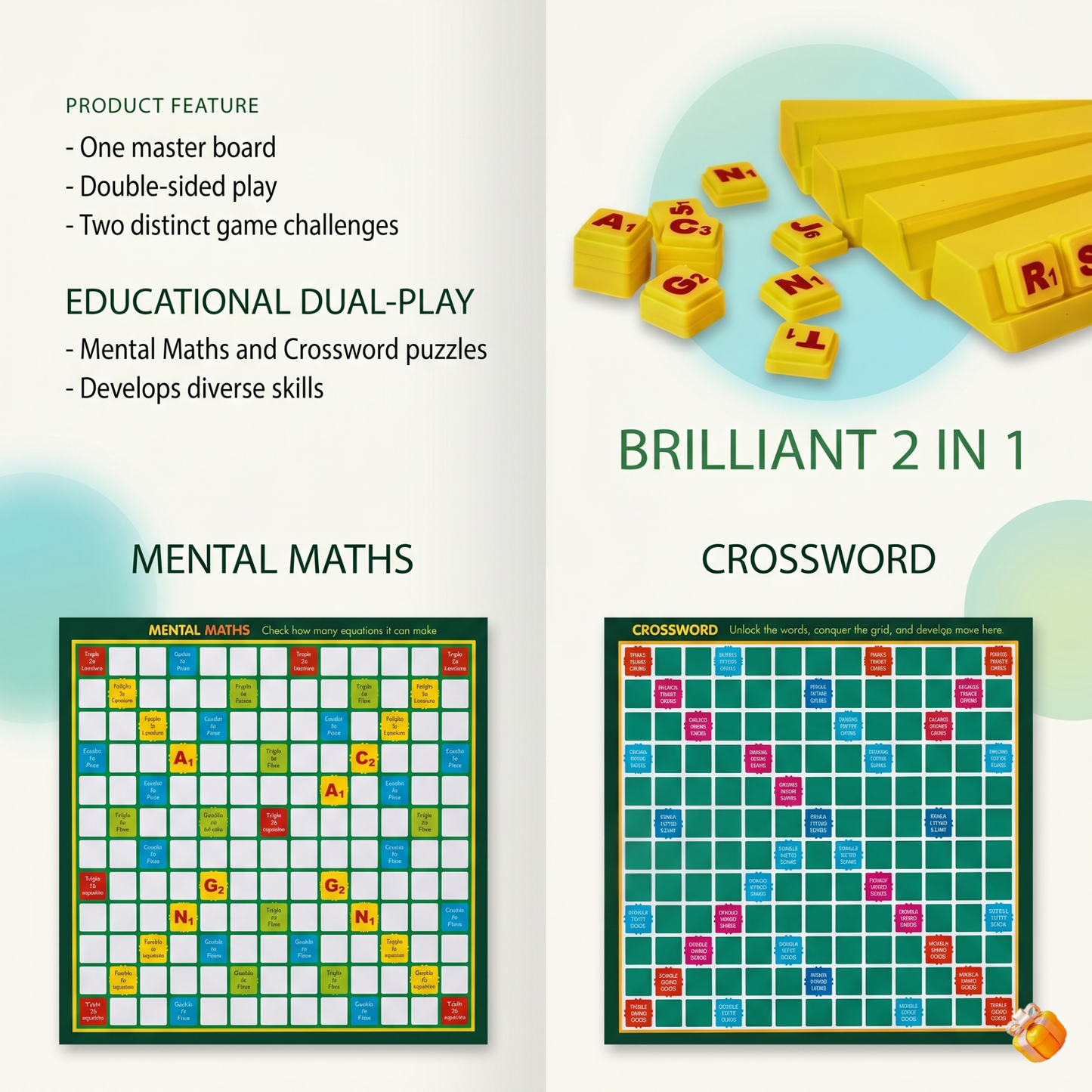 Brilliant 2 in 1 Crossword & Mental Maths