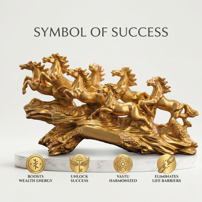 Luxury Golden Running Horses Statue
