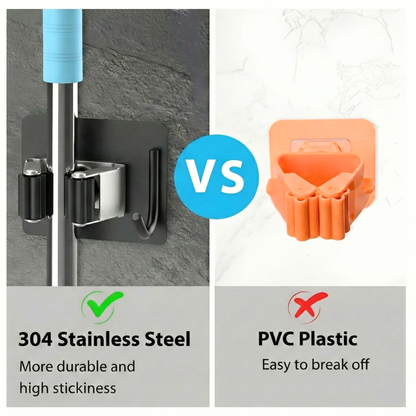 Stainless Steel Broom Holder (Pack of 2)