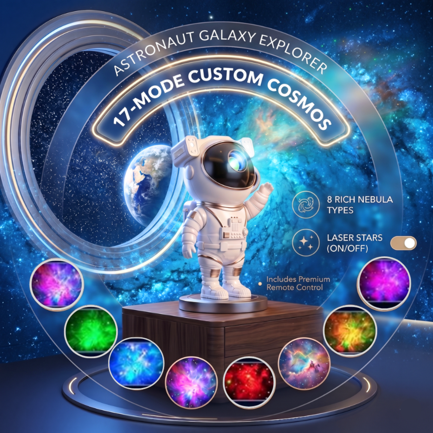 Galaxy Star Projector Astronaut Light