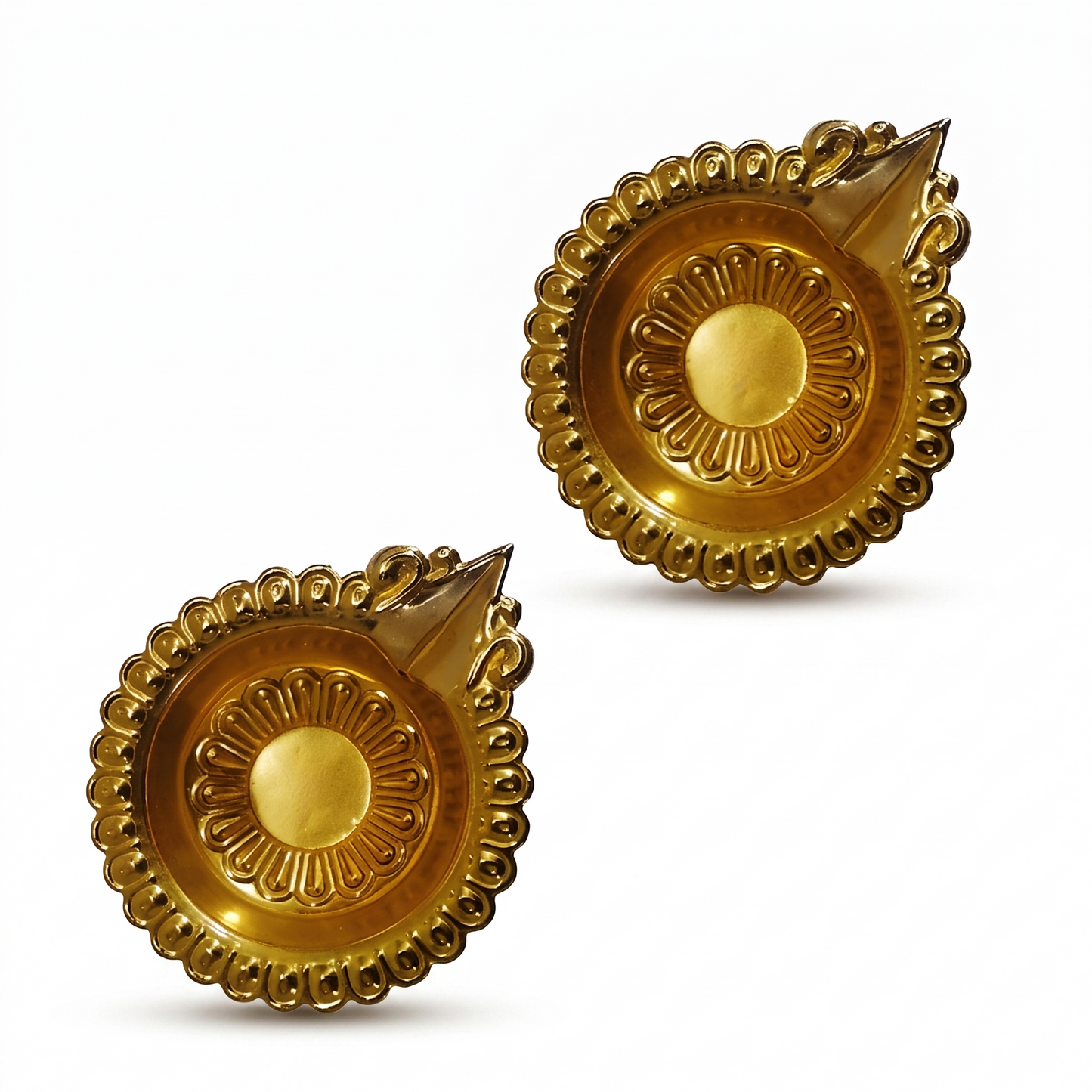 Traditional Brass Kuber Diya Set of 2