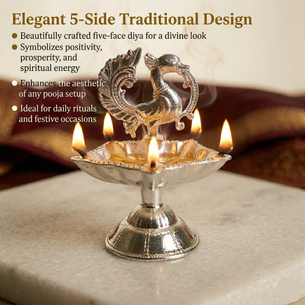 German Silver Anapakshi Diya pack of 1